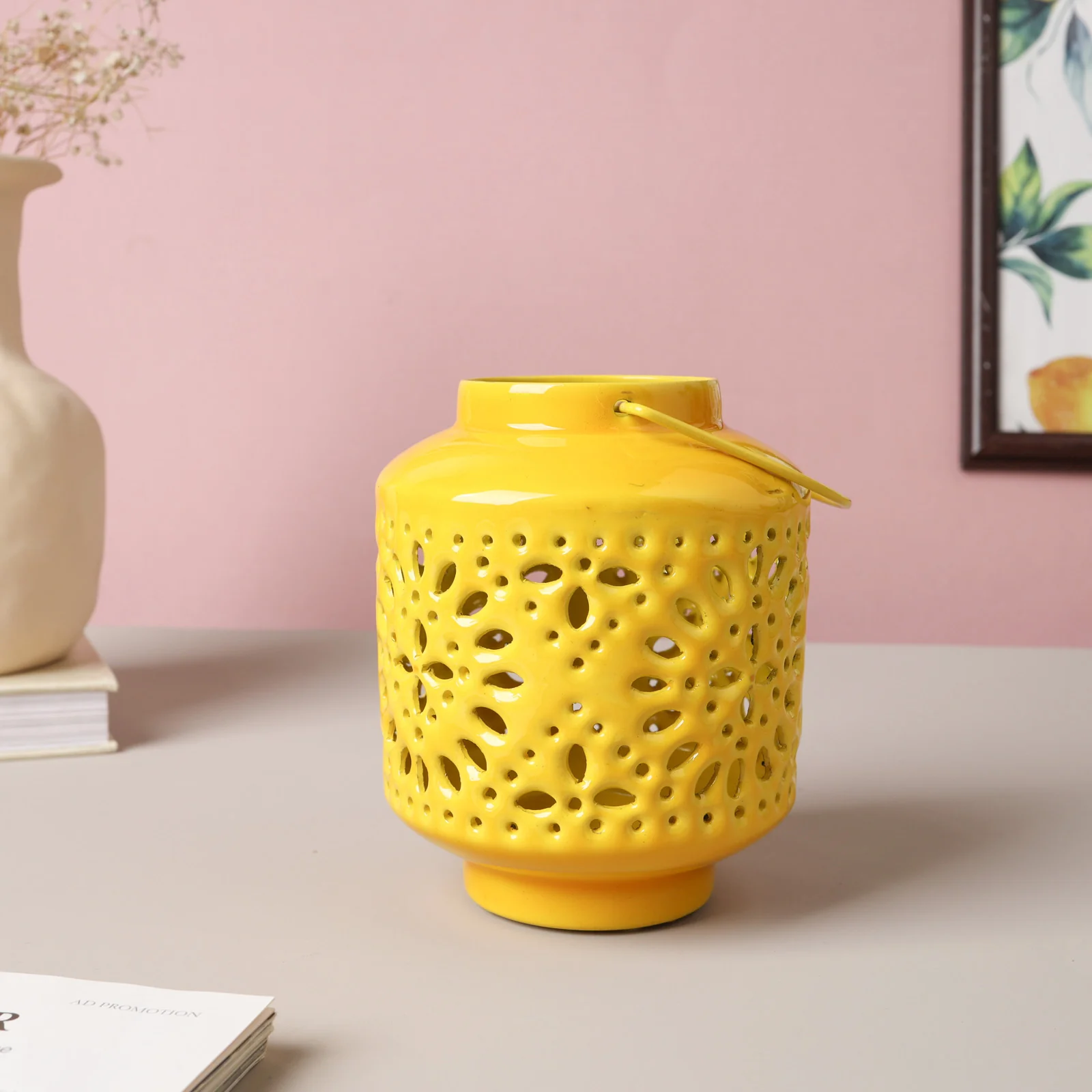 Metal Lantern Yellow - Image 3
