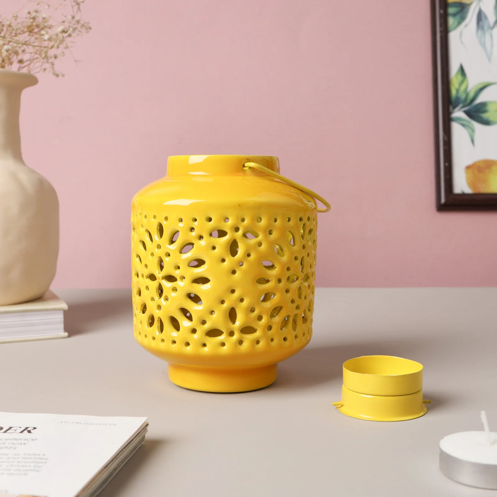 Metal Lantern Yellow - Image 5