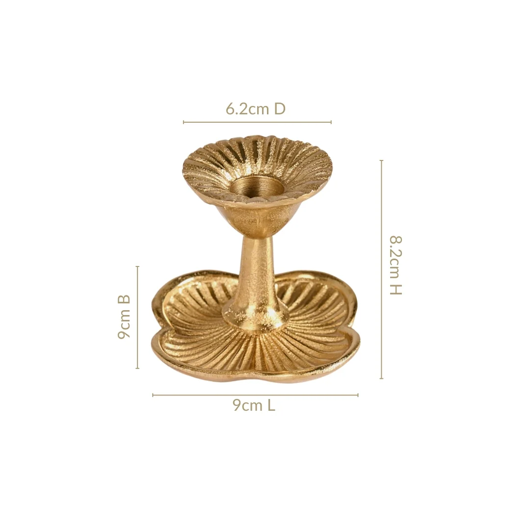 Metal Taper Candle Holder Set Of 2 Gold - Image 4