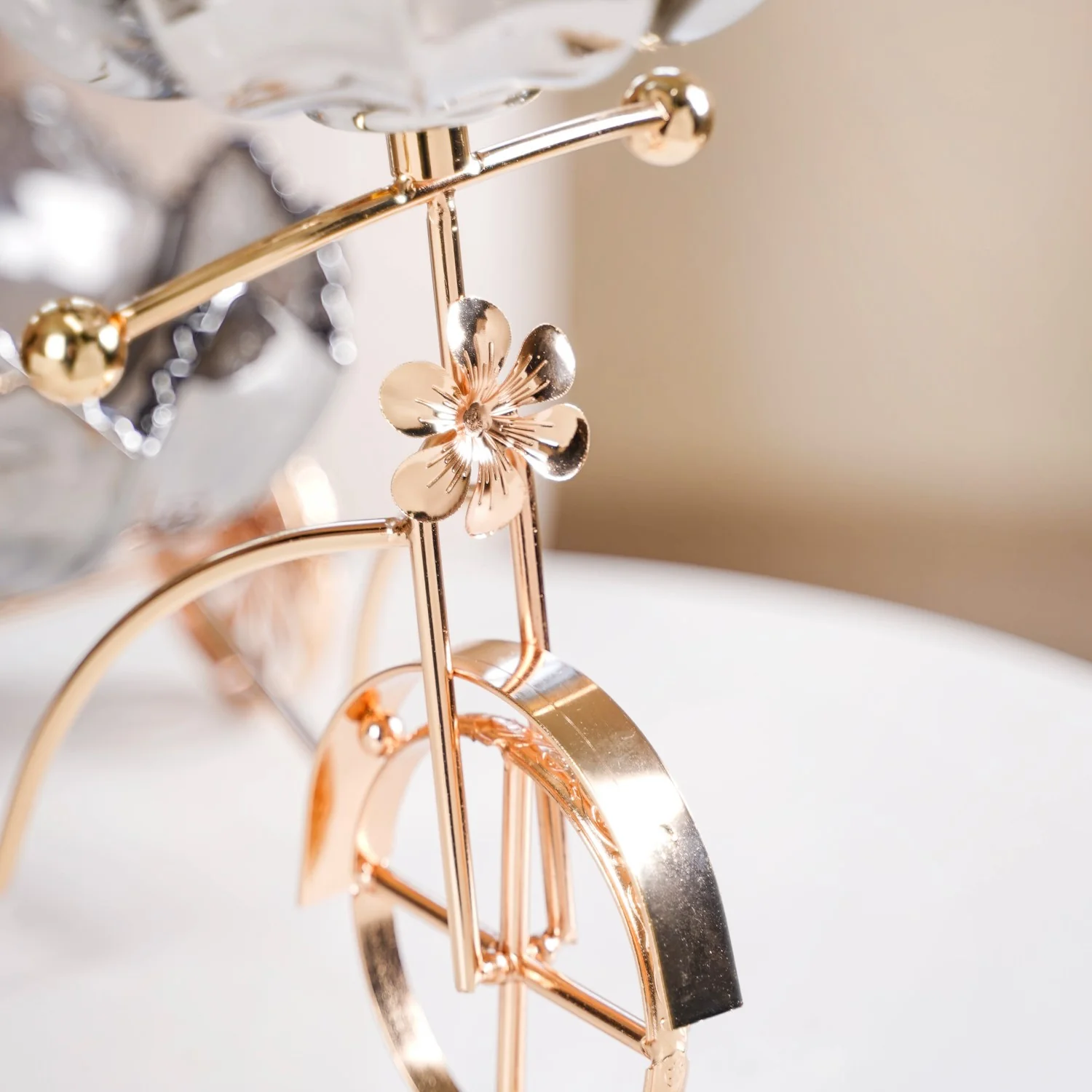 Metal Tricycle Stand With Decorative Glass Bowls - Image 8