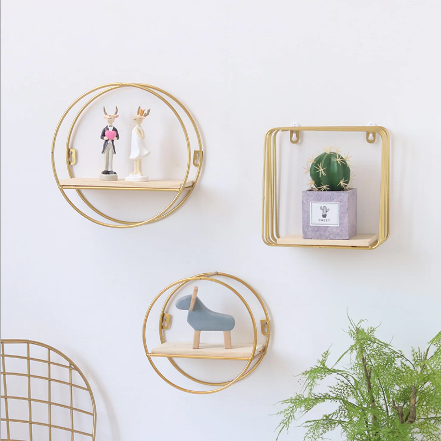 Round Metal and Wood Shelf - Image 3
