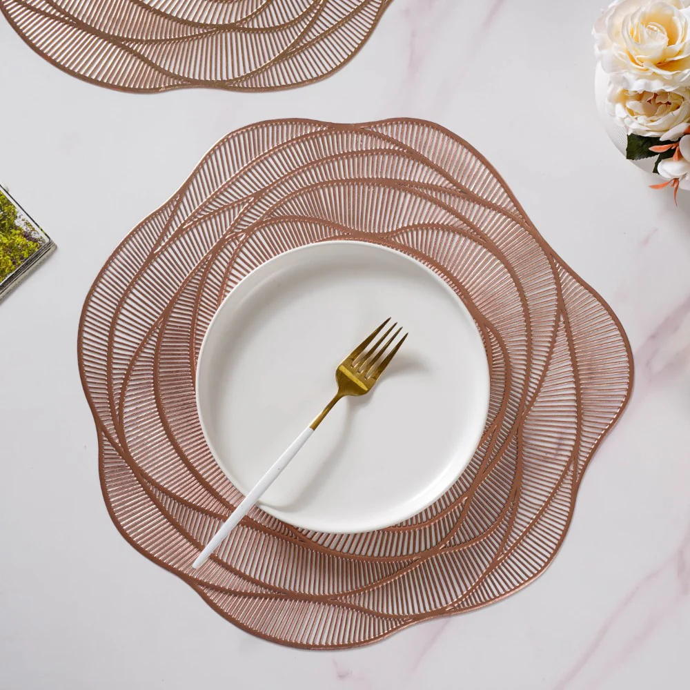 Metallic Rose Placemat Bronze Set Of 6 15 Inch - Image 7
