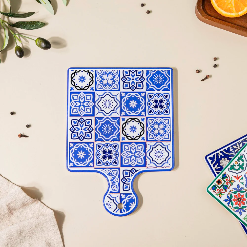 Mezze Ceramic Platter Blue 9 Inch - Image 4