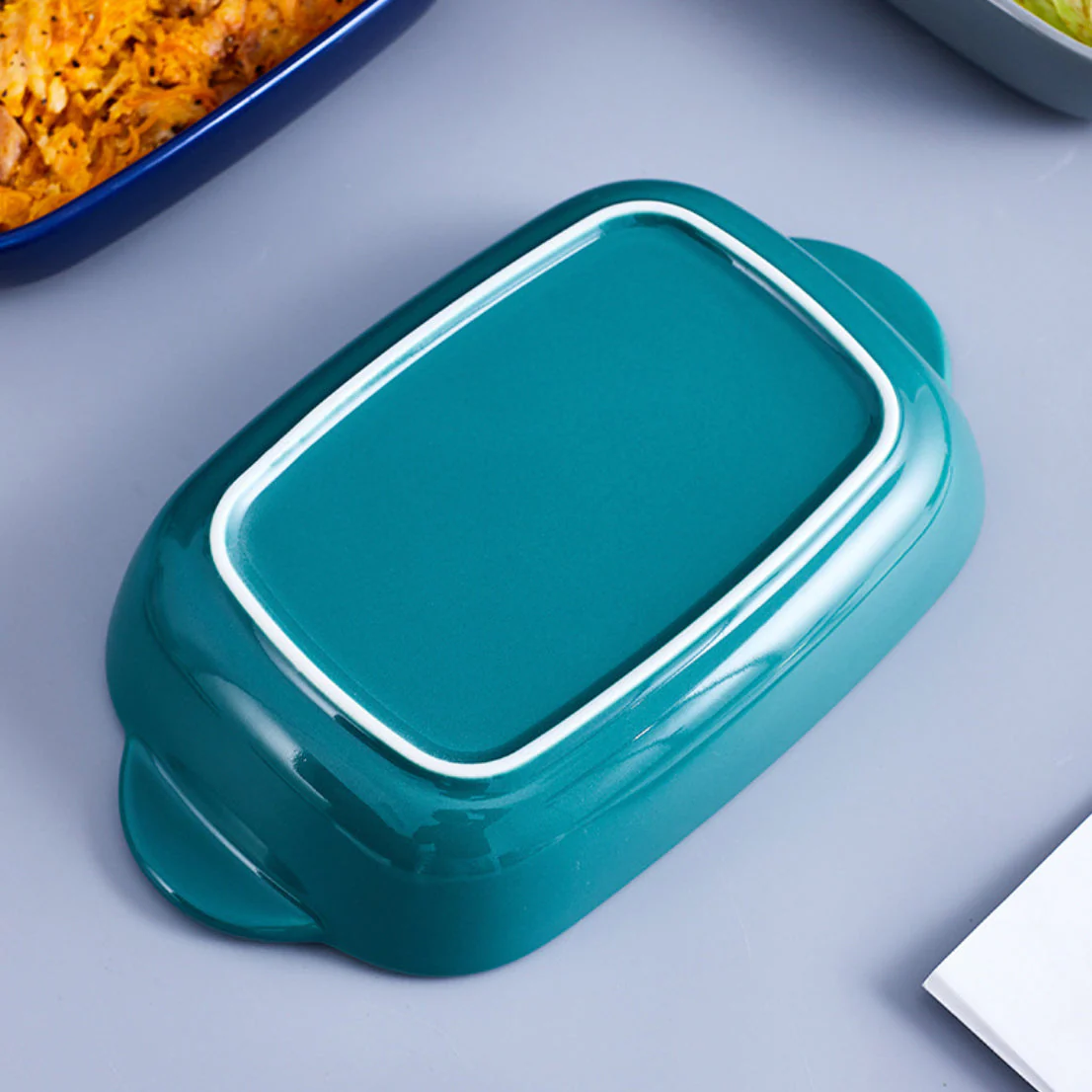 Microwave Oven Baking Dish Green 8.5 Inch - Image 2