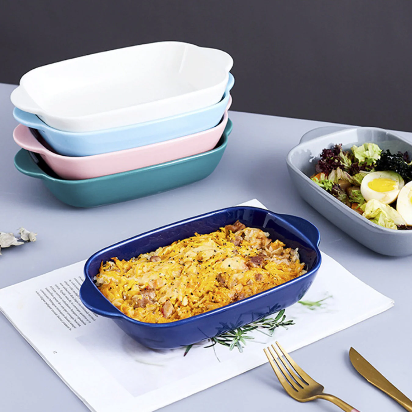 Microwave Oven Baking Dish Green 8.5 Inch - Image 3