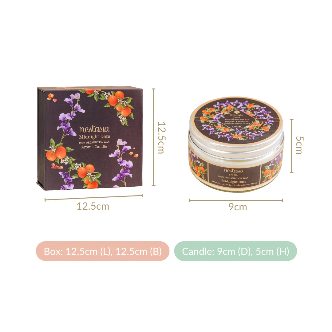 Midnight Date Scented Candle Jar For Aromatherapy 170ml - Image 6