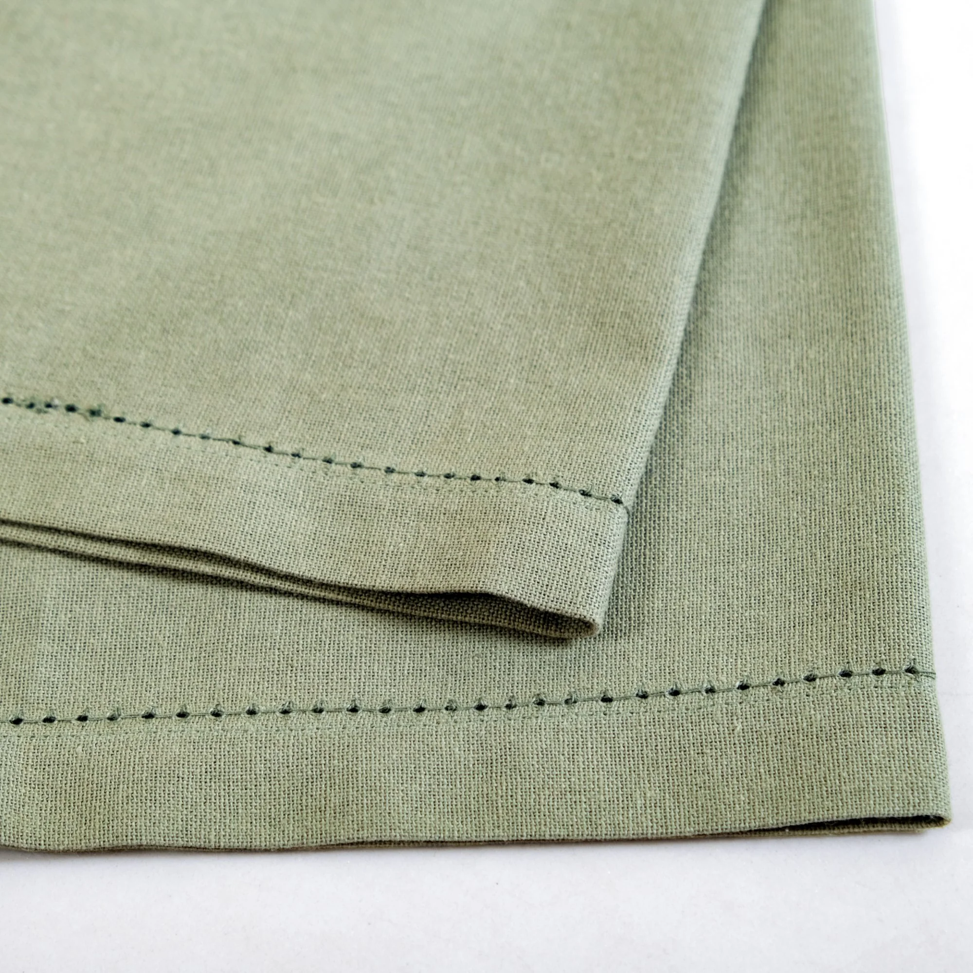 Midori Premium Cotton Hemstitched Dinner Napkins Set Of 6 In Sage Green - Image 5
