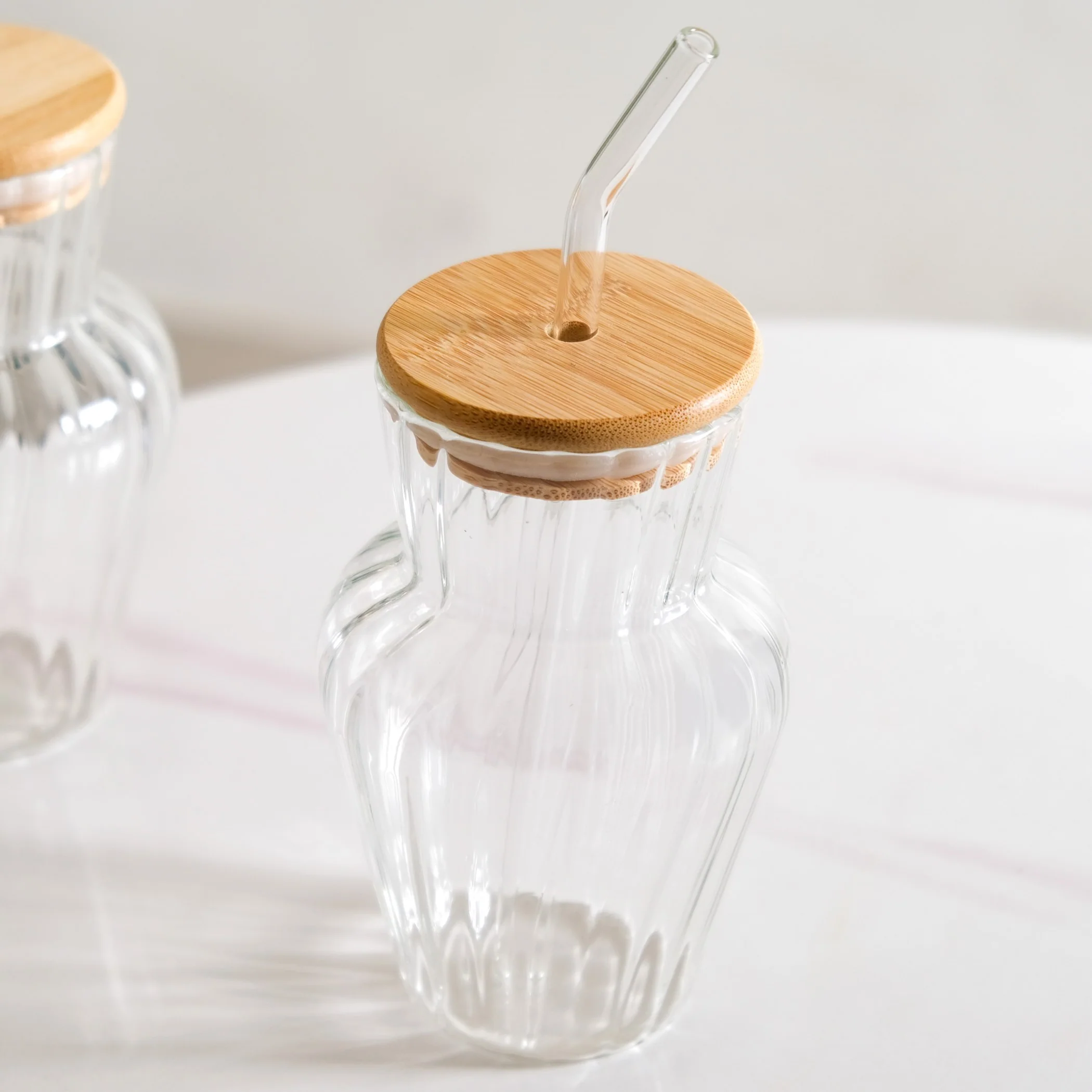 Milkshake Glass Tumbler With Lid And Straw Set Of 2 450ml - Image 9