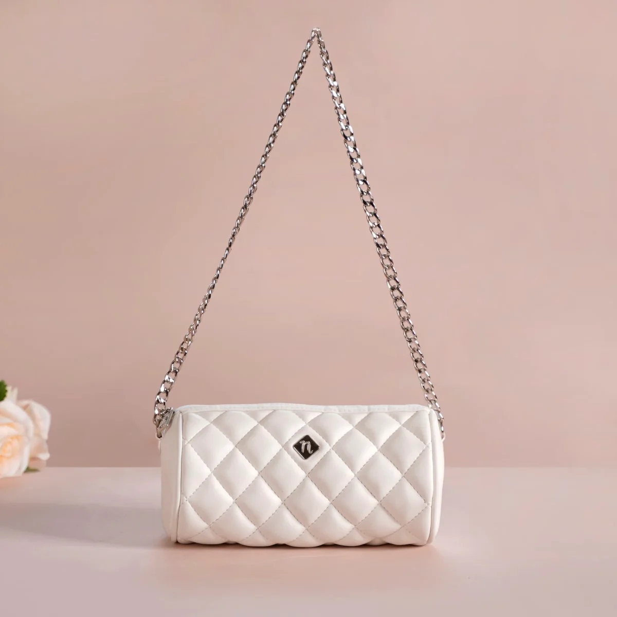 Mini Barrel Bag White - Image 3