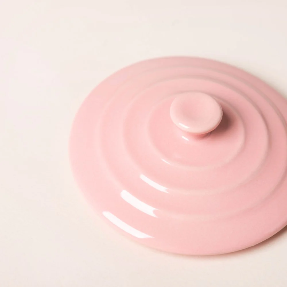 Mini Ceramic Bowl With Lid Pink 220ml - Image 6