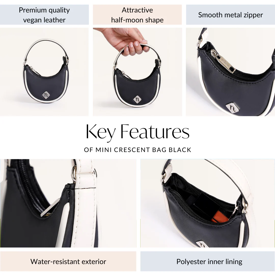 Mini Crescent Bag Black - Image 5