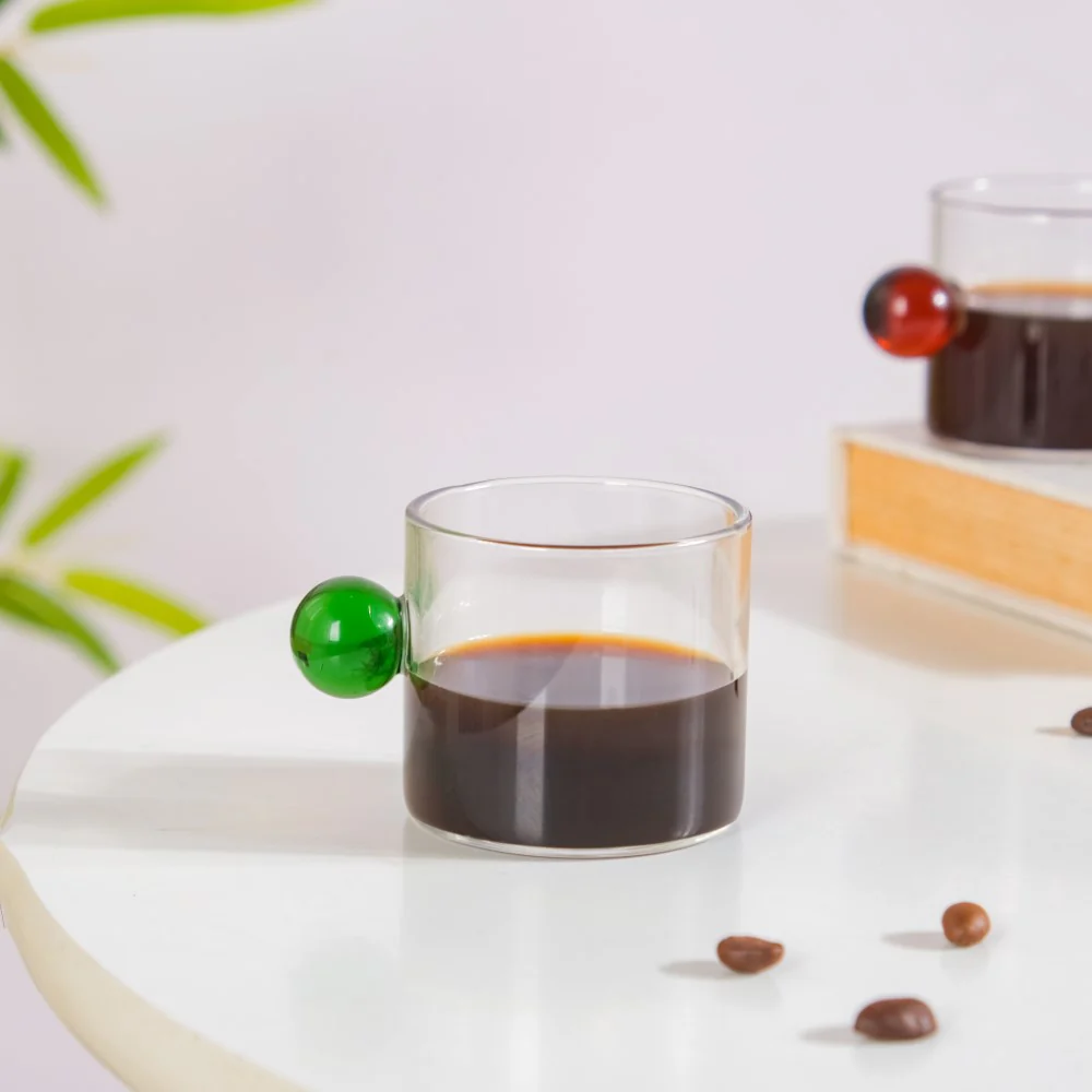 Mini Espresso Shot Glass Cup Green 70ml - Image 2