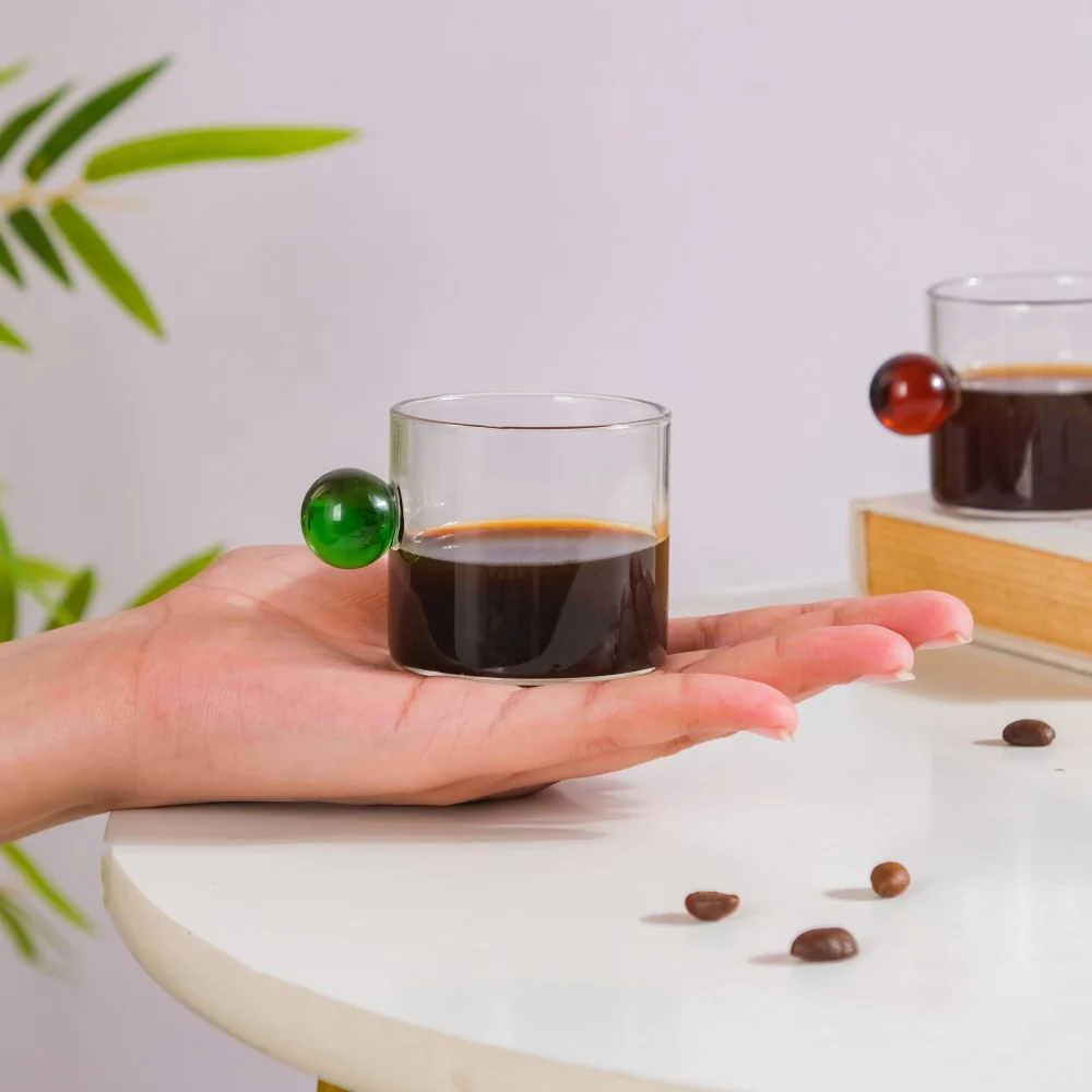Mini Espresso Shot Glass Cup Green 70ml - Image 3