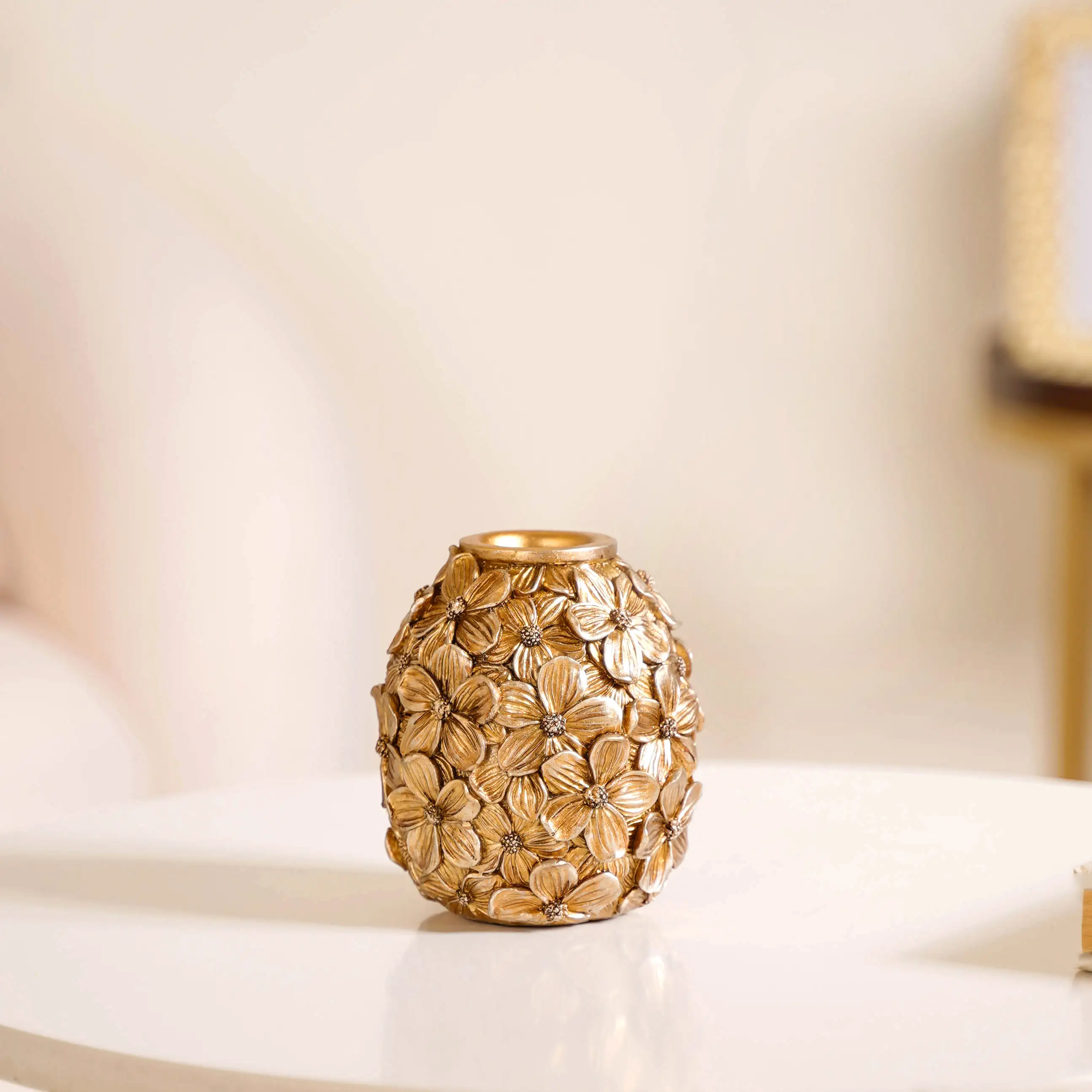 Mini Floral Vase Antique Bronze - Image 9