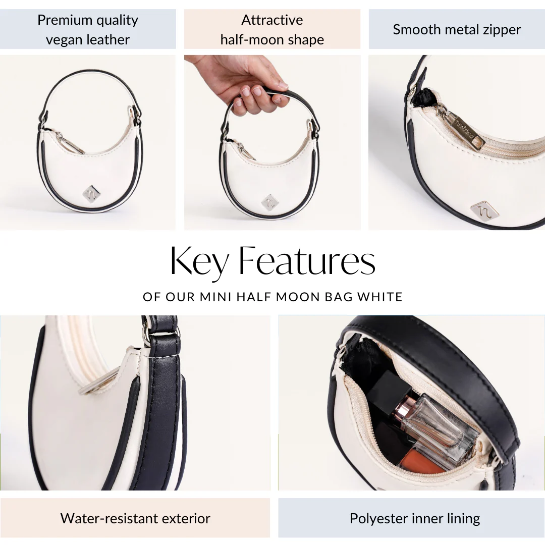Mini Half Moon Bag White - Image 5