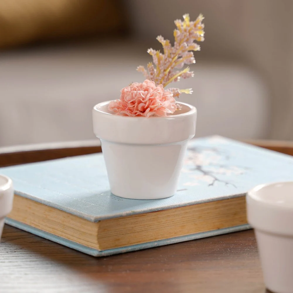 Mini Pot For Table Decor White Set of 4 - Image 9