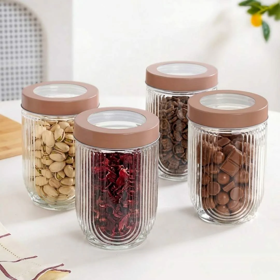 Minimal Jar With See Through Lid Set Of 4 Large 1200ml - Image 6