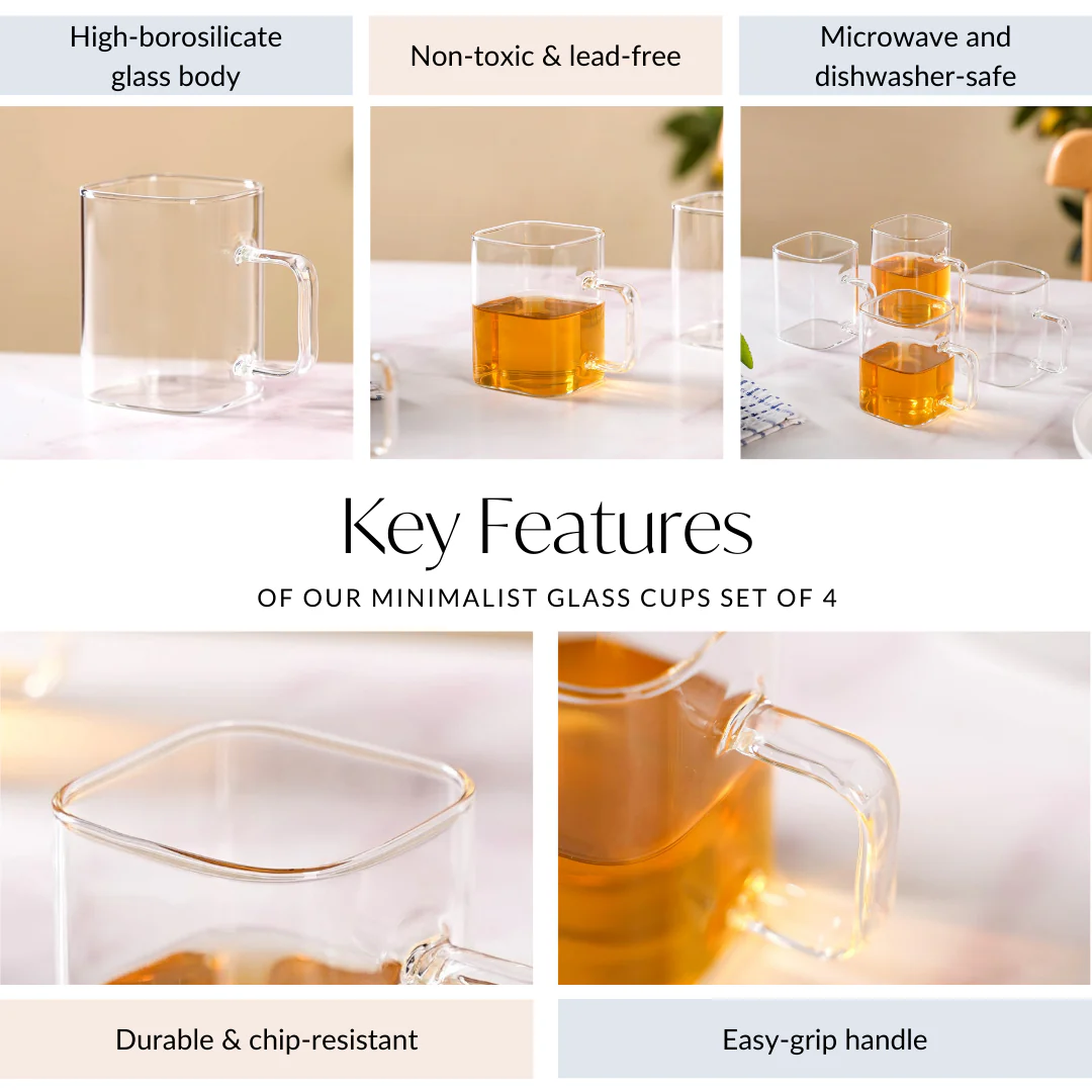 Minimalist Glass Cups Set Of 4 250ml - Image 5