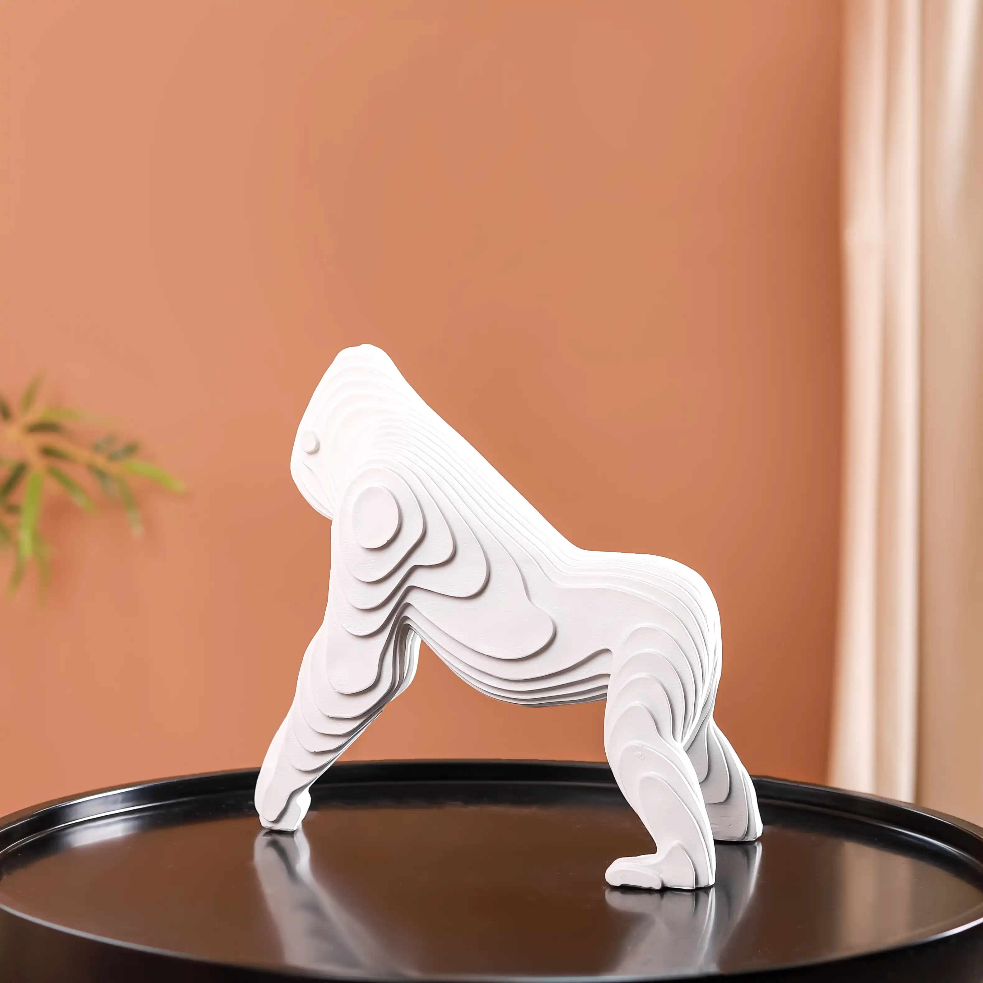 Minimalist Gorilla Sculpture White - Image 3