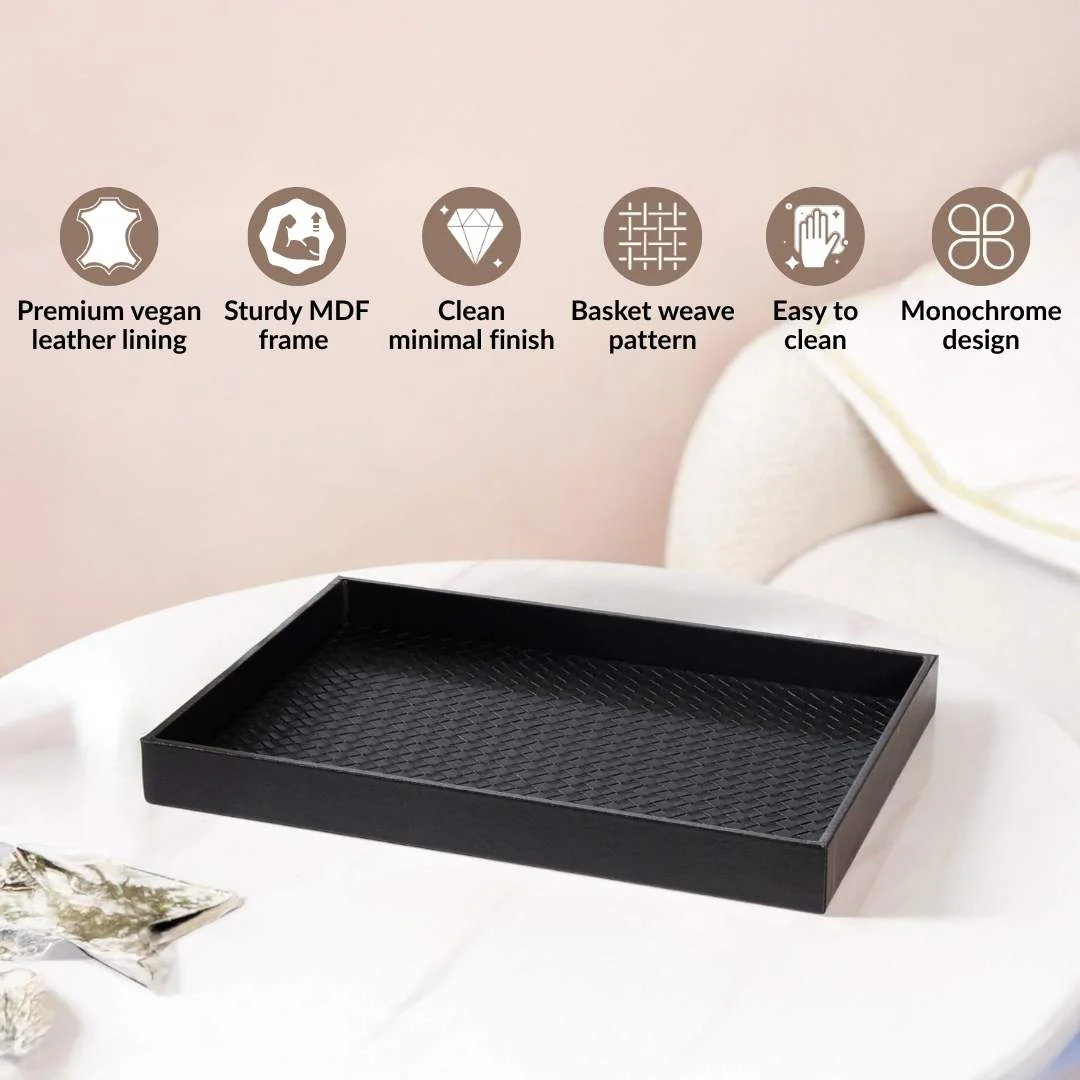 Minimalist Rectangle Organiser Tray Black - Image 2