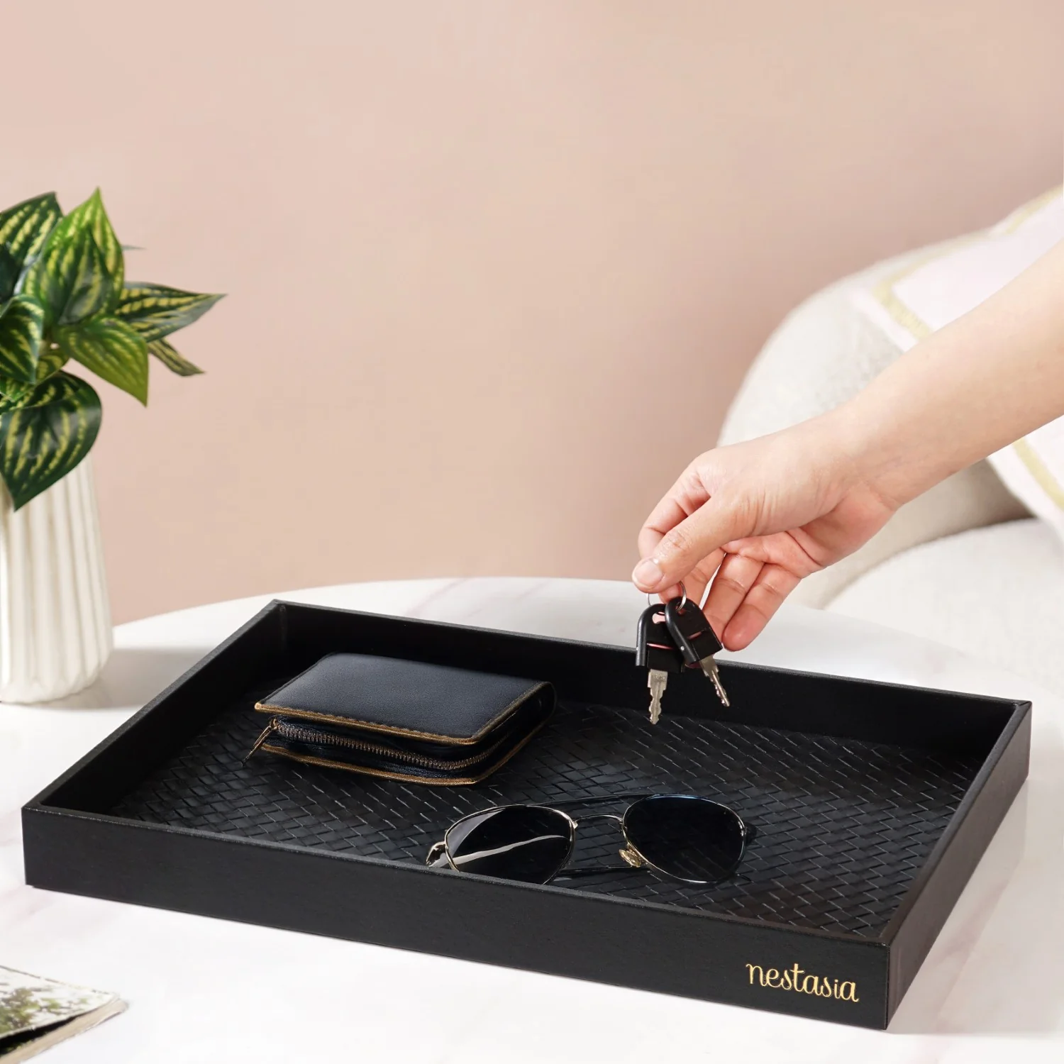 Minimalist Rectangle Organiser Tray Black - Image 3
