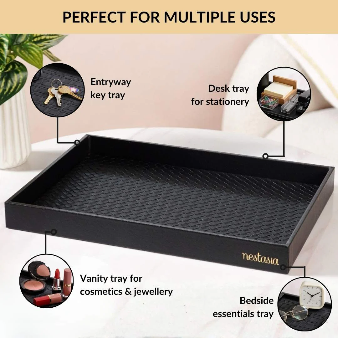 Minimalist Rectangle Organiser Tray Black - Image 6