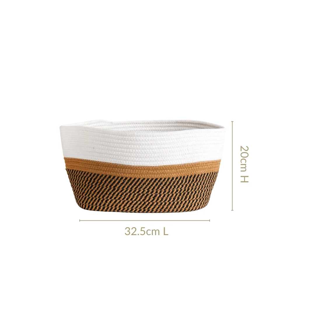 Minimalist Roped Cotton Storage Basket 20cm - Image 3