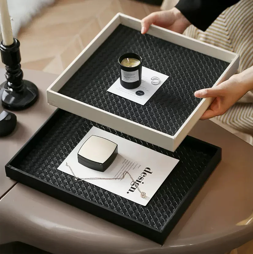 Minimalist Square Organizer Tray Black And White - Image 2