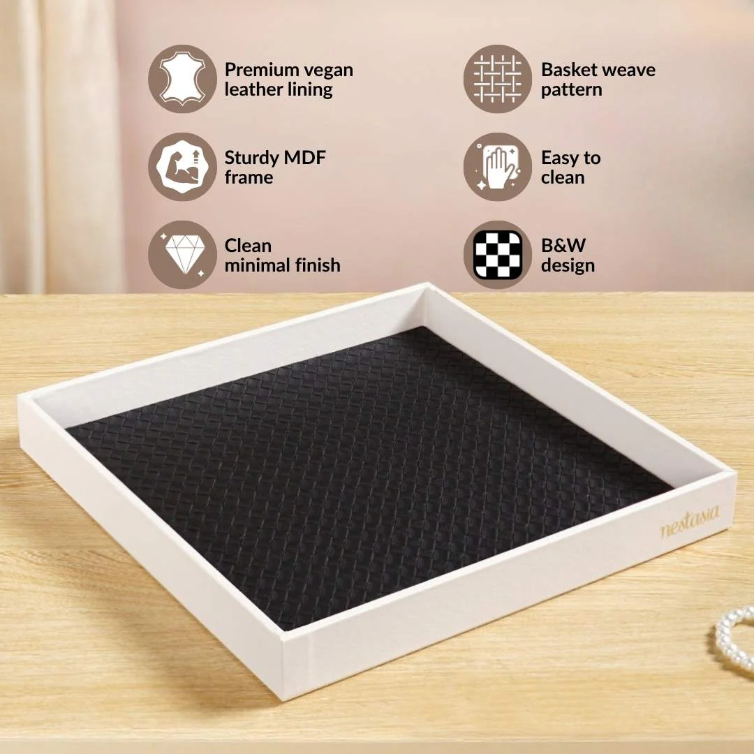 Minimalist Square Organizer Tray Black And White - Image 3