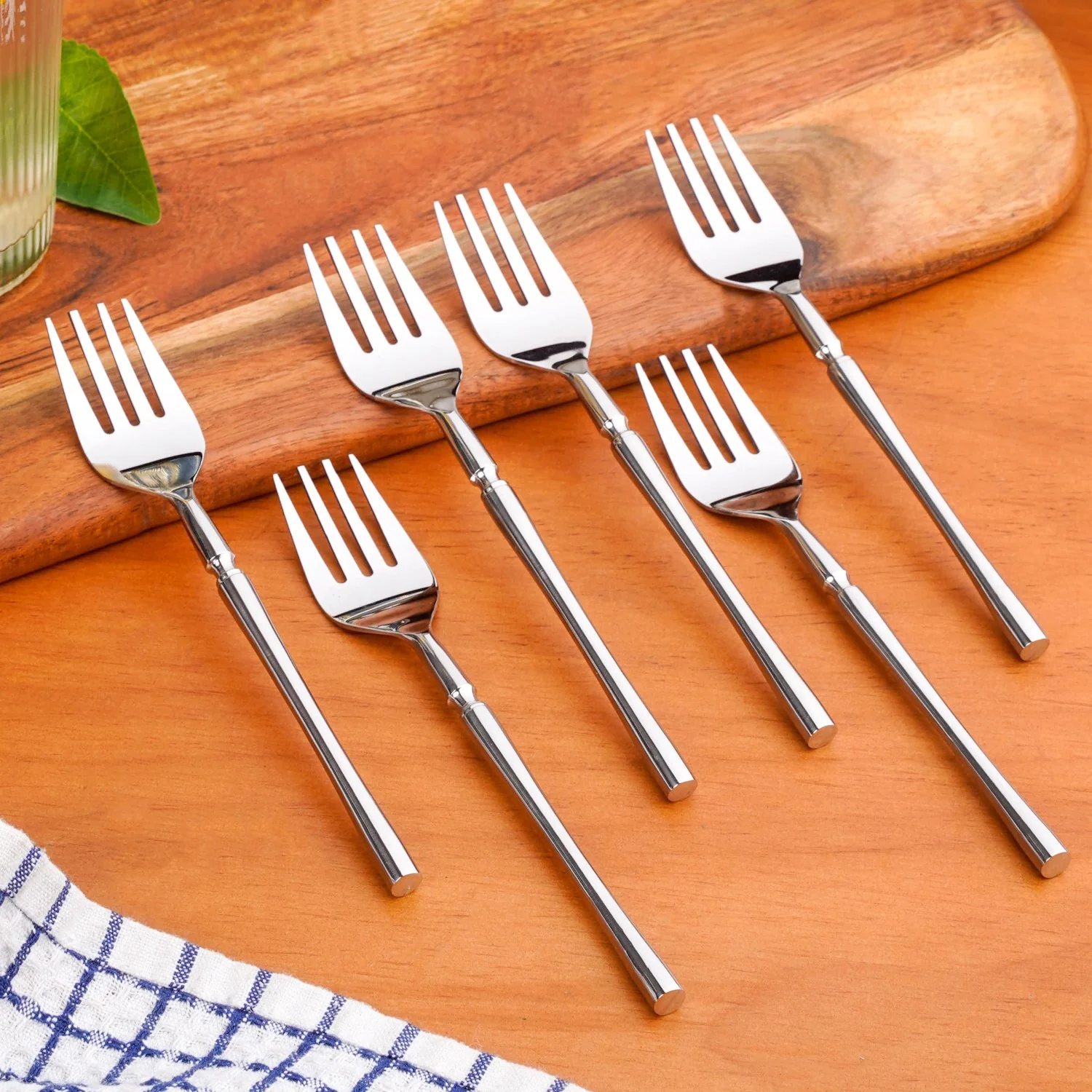 Minimalist Stainless Steel Fork Set Of 6 - Image 8