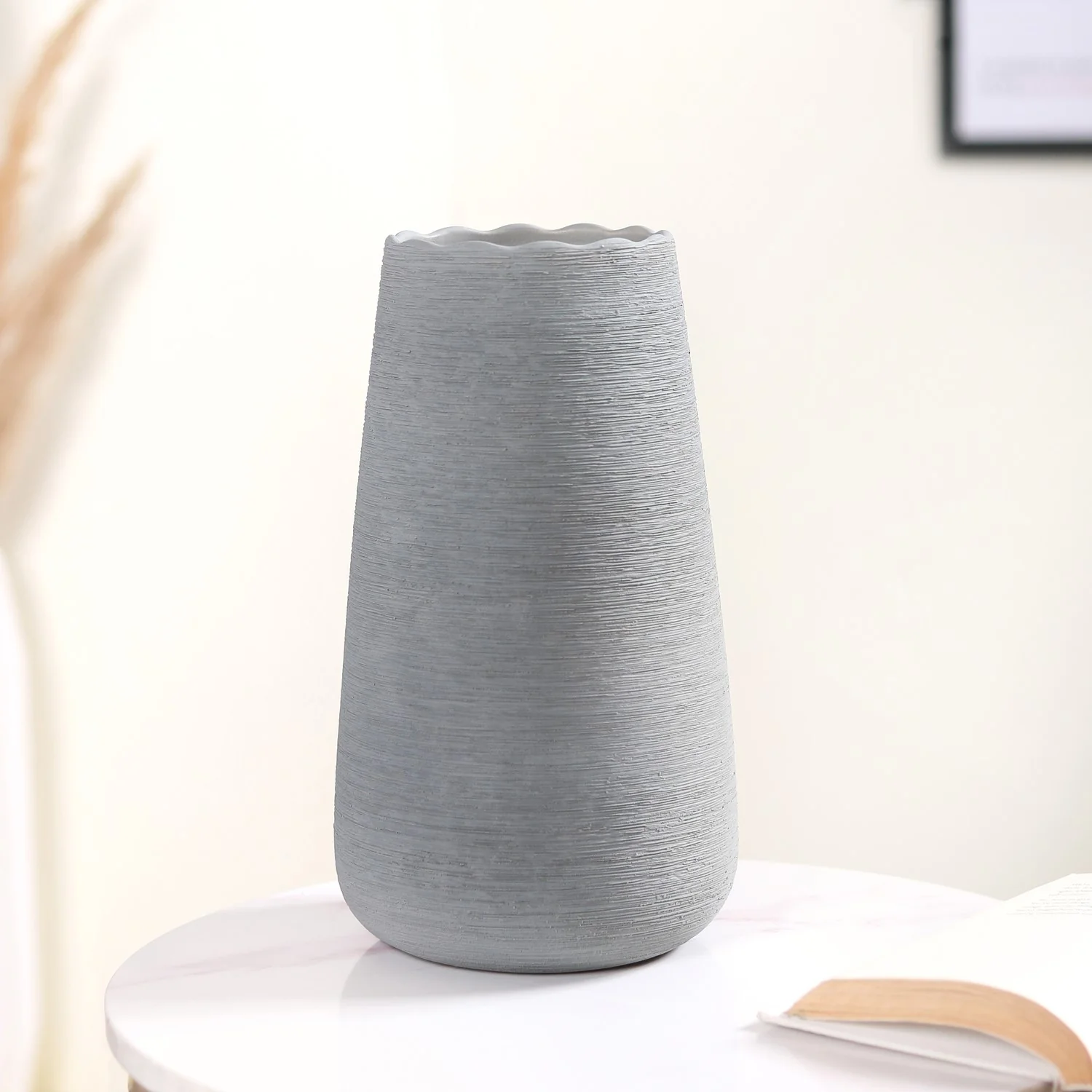 Minimalistic Textured Ceramic Vase - Image 9