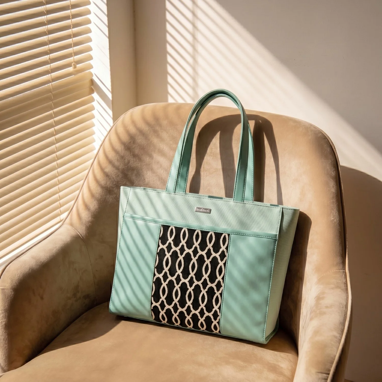 Mintdew Jacquard Tote Bag - Image 7