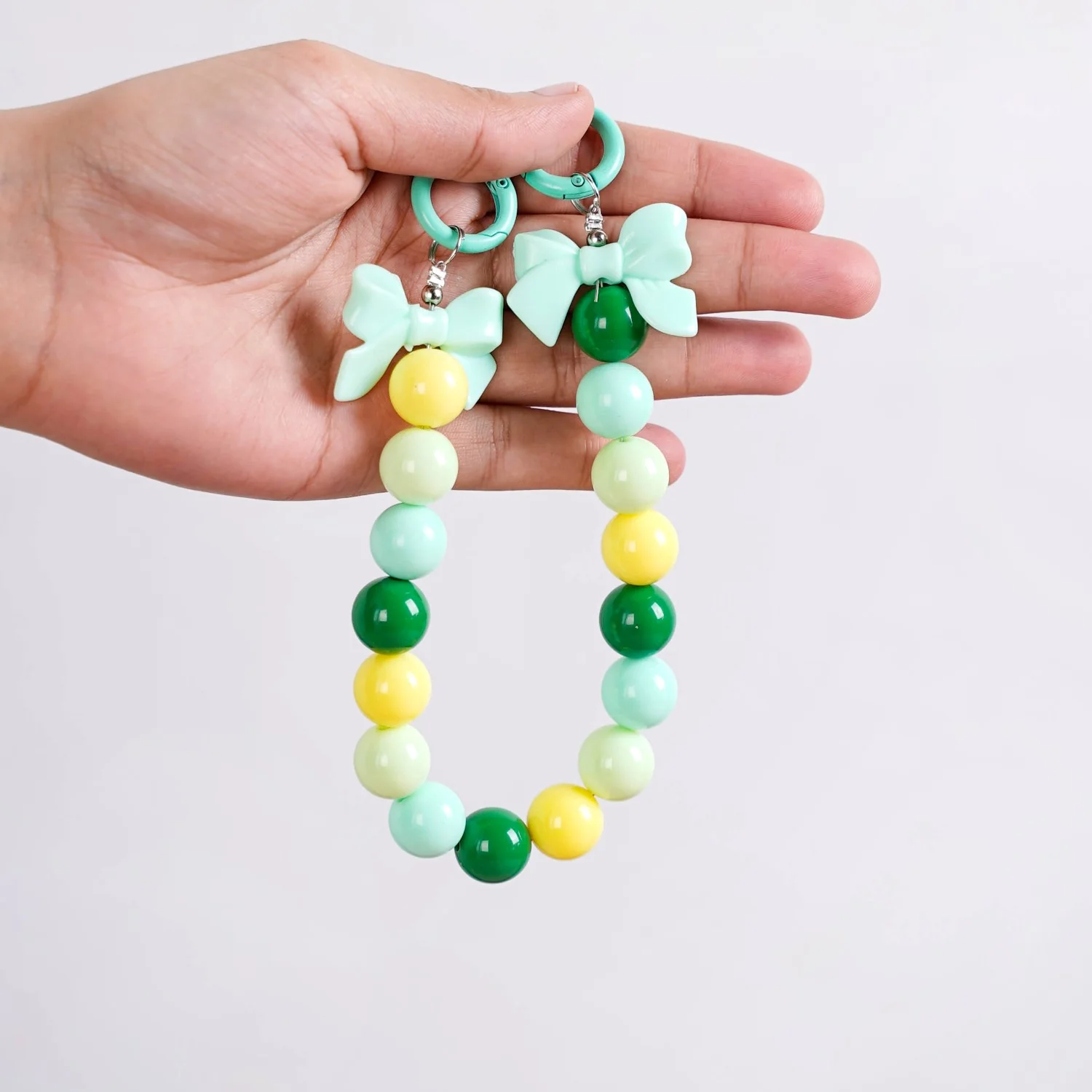 Minty Fresh Bow Keychain With Dual Clasp - Image 2