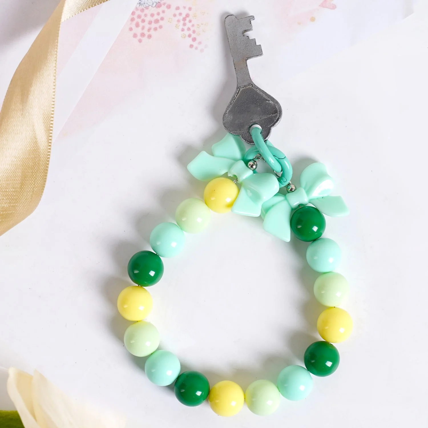 Minty Fresh Bow Keychain With Dual Clasp - Image 3