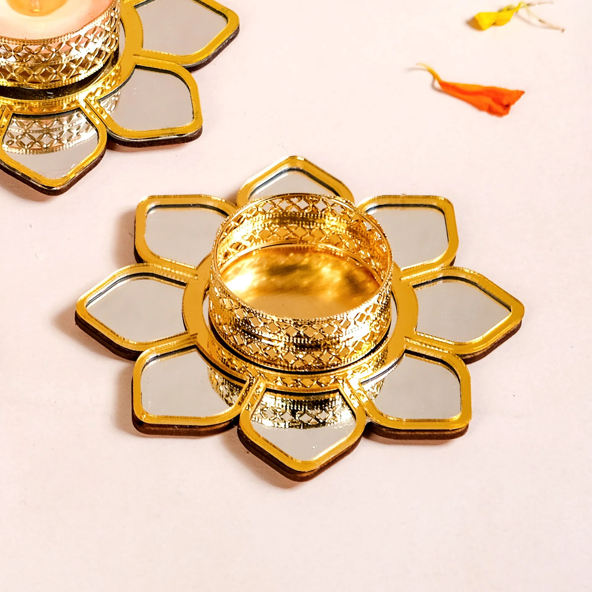 Mirror Petal Tea Light Holder Set Of 6 - Image 6