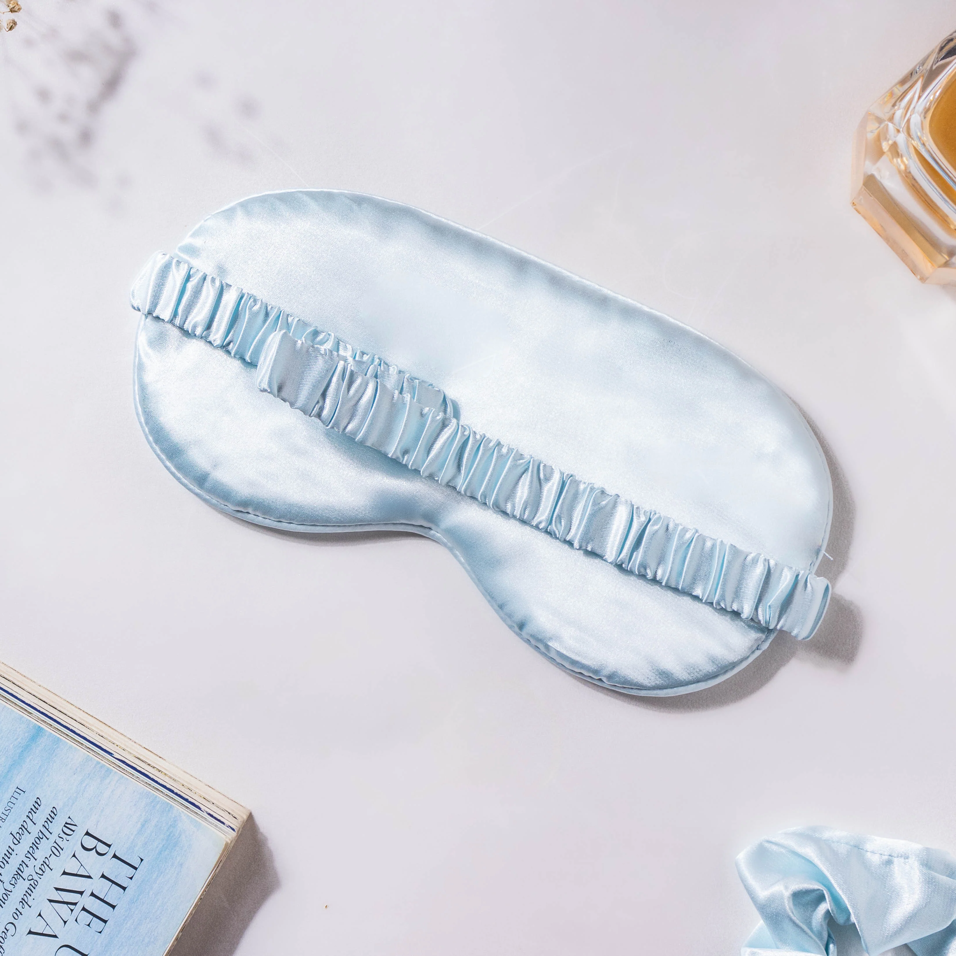 Mist Blue Satin Sleep Care Set of 4 - Image 7