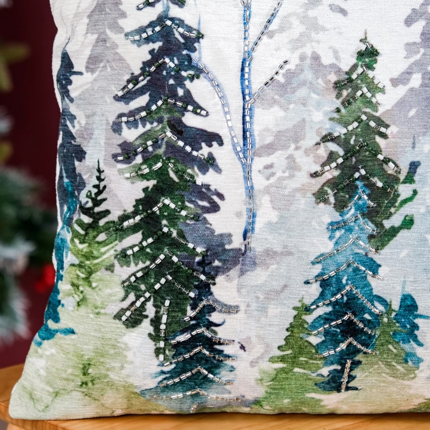 Misty Pine Forest Couch Cushion Cover 40x40cm - Image 3