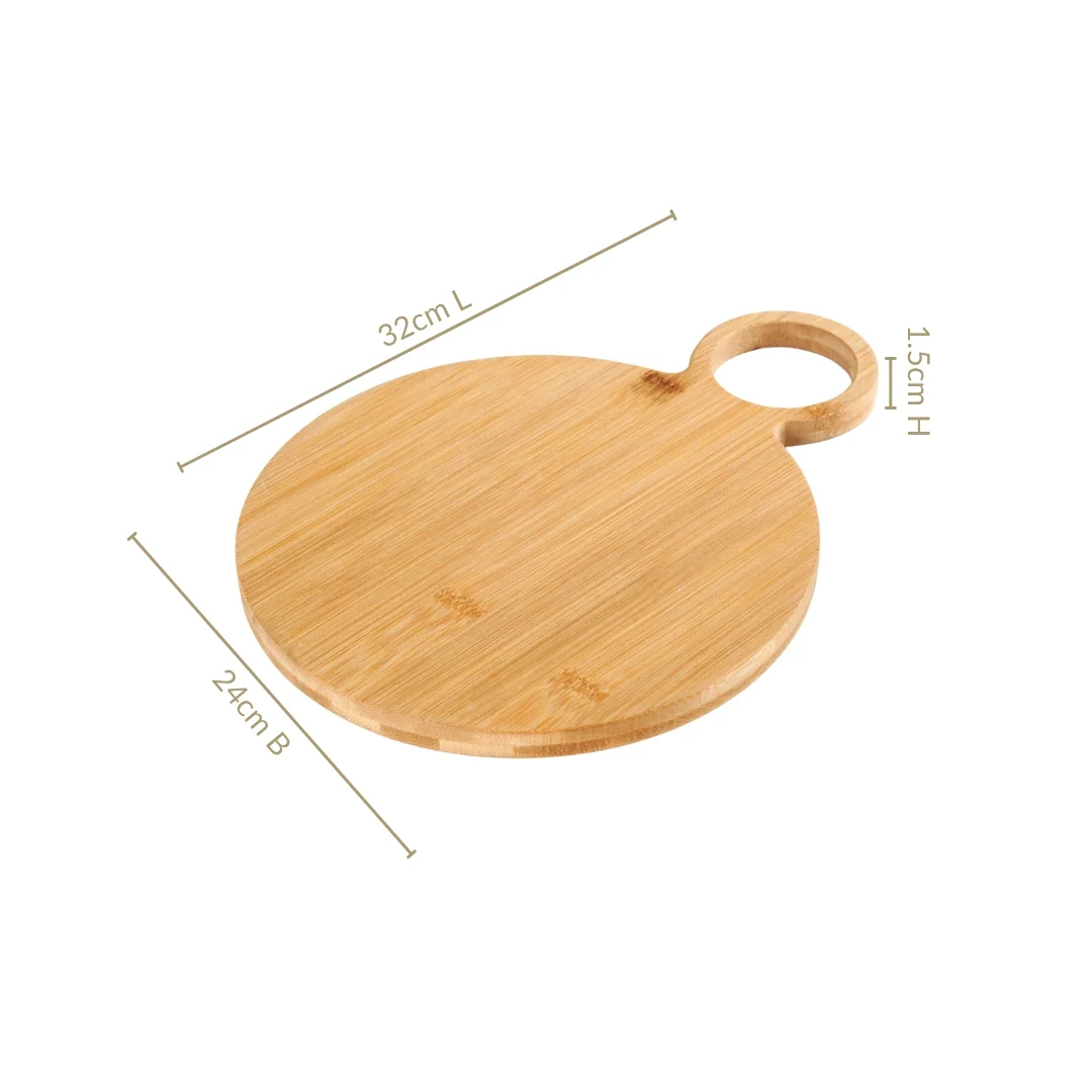 Mod Round Bamboo Serving Platter With Handle 12 Inch - Image 4