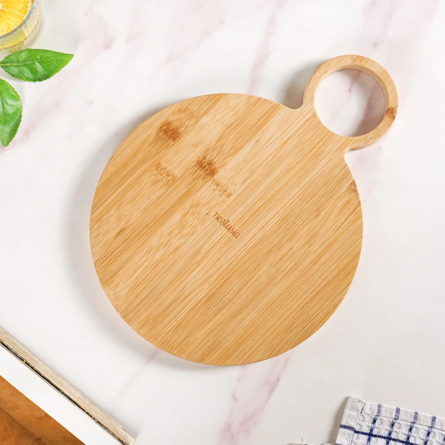Mod Round Bamboo Serving Platter With Handle 12 Inch - Image 8