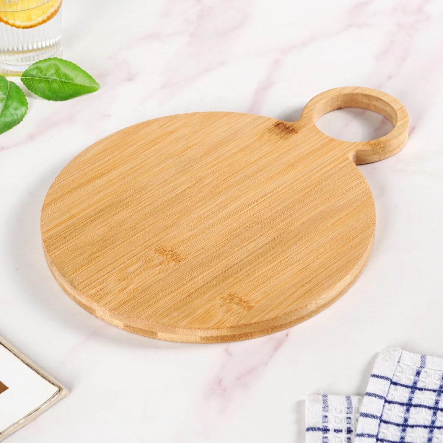 Mod Round Bamboo Serving Platter With Handle 12 Inch - Image 9