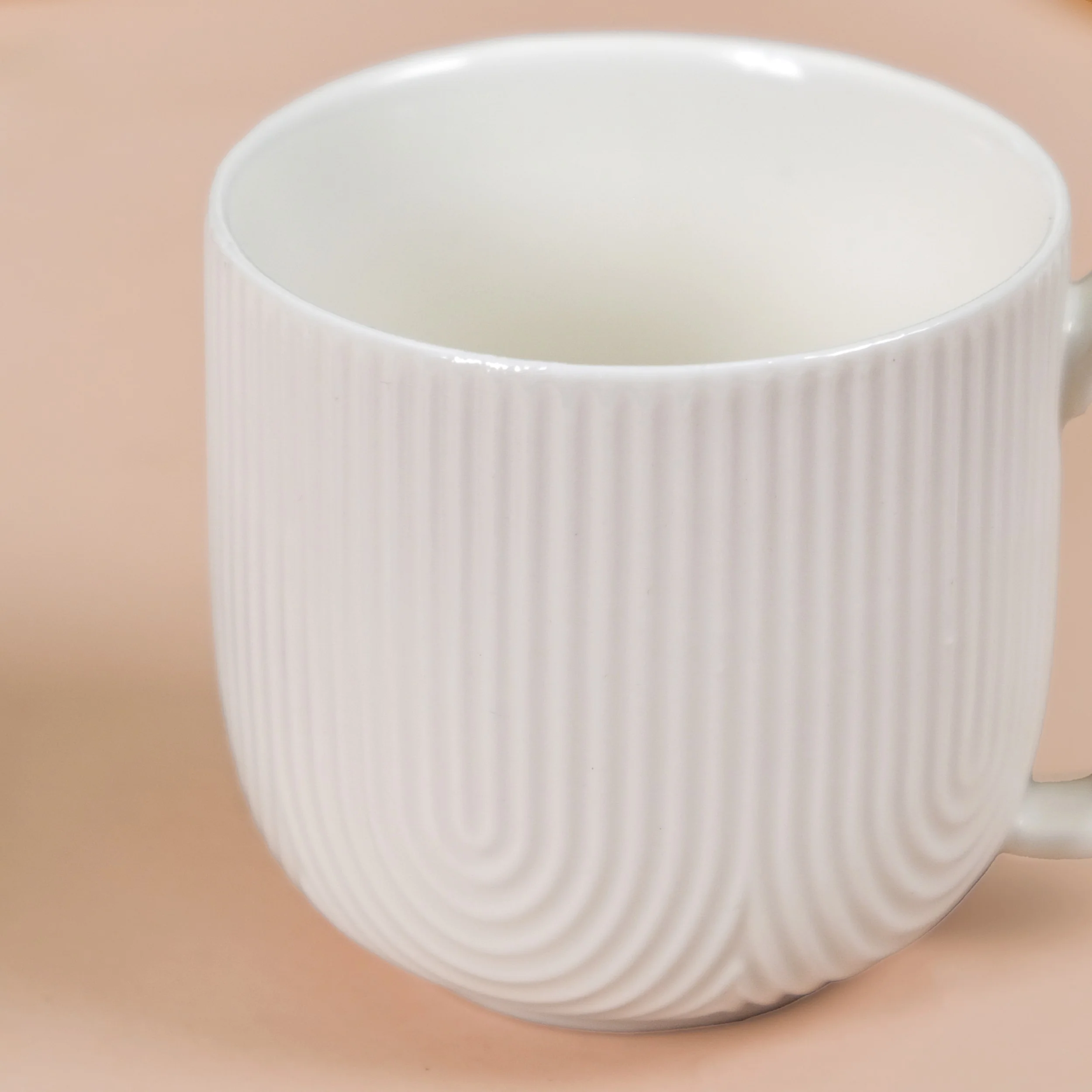 Modern Art Deco Ceramic Cup Set Of 6 With Coasters 200ml - Image 8