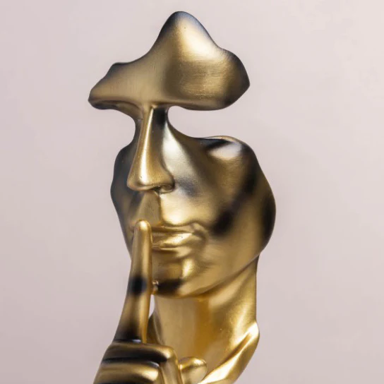 Modern Art Resin Decor Object Gold 10.5 Inch - Image 5