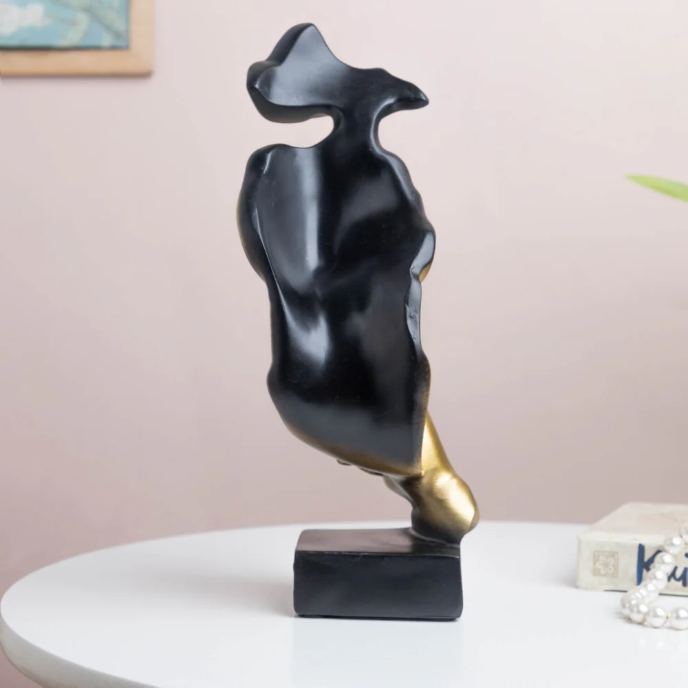 Modern Art Resin Decor Object Gold 10.5 Inch - Image 6