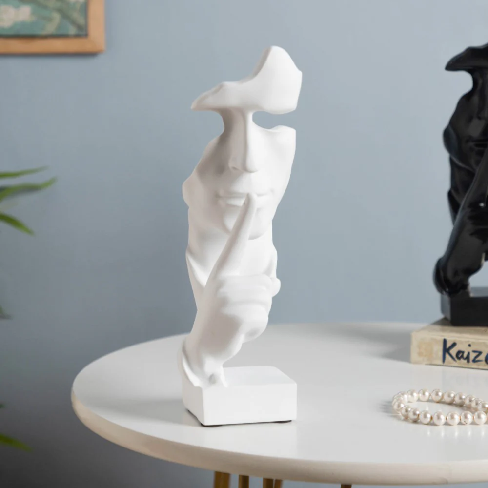Modern Art Resin Decor Object White 10.5 Inch - Image 6