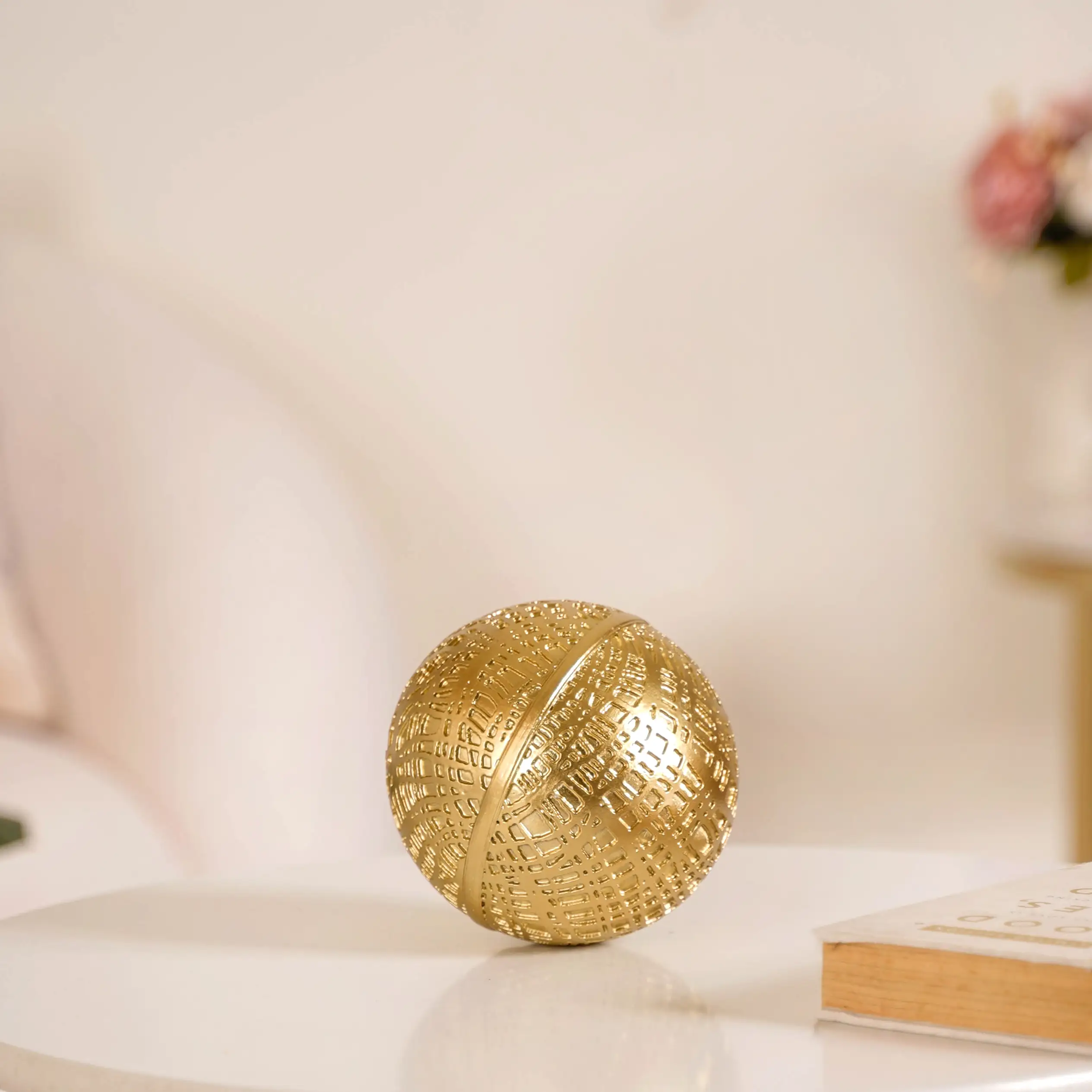 Modern Art Yarn Ball Showpiece Gold - Image 6