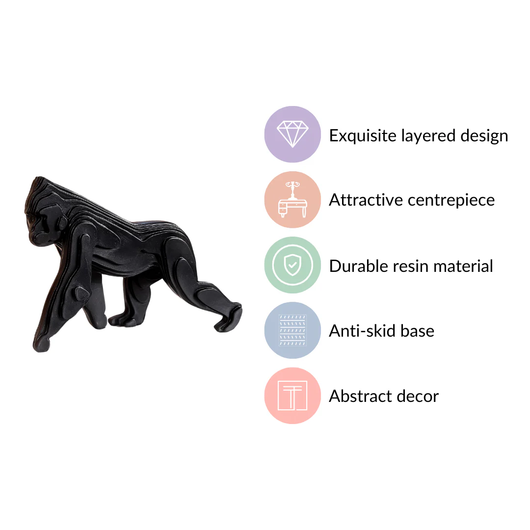 Modern Black Gorilla Showpiece - Image 5