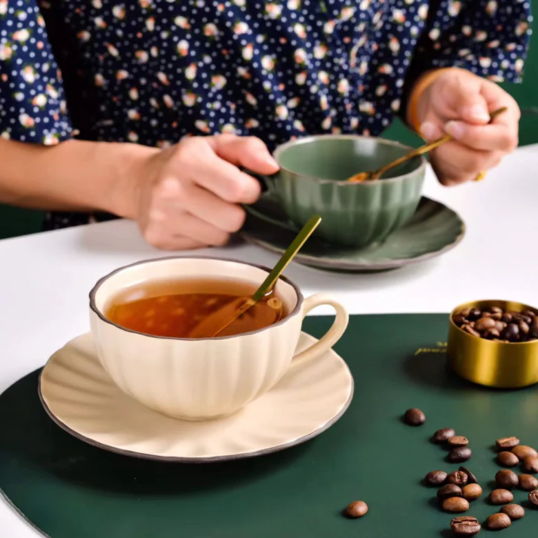 Modern Ceramic Cup With Saucer - Image 2
