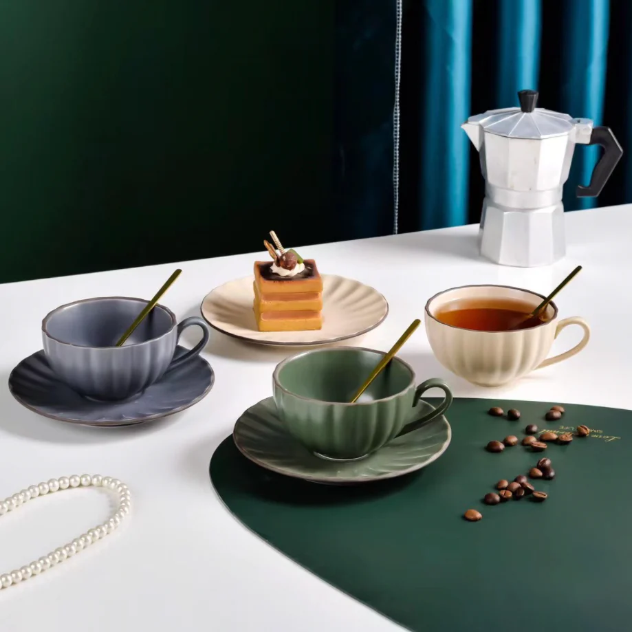 Modern Ceramic Cup With Saucer - Image 3