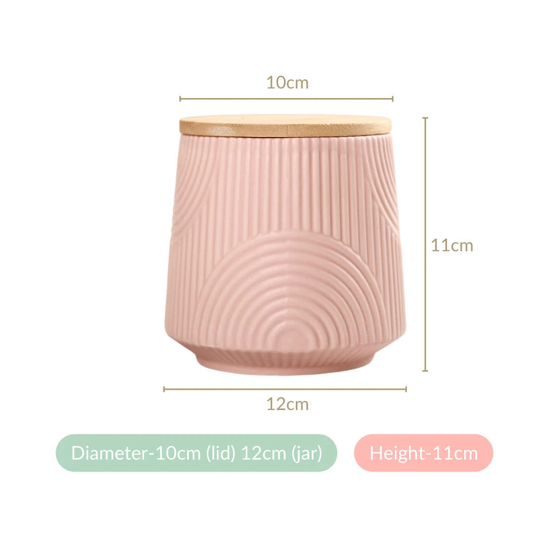 Modern Ceramic Storage Jar With Lid Set of 2 - Image 5