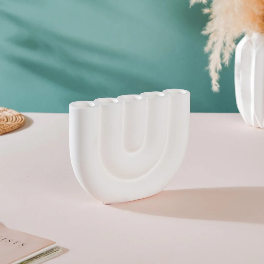 Modern Ceramic Tube Candle Holder 5 Arms - Image 5